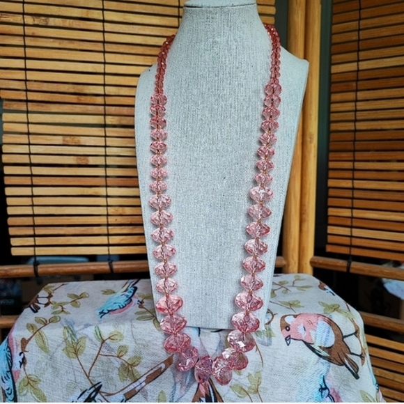 Joan Rivers Enormous Clear Faceted Graduated Heavy Beads Chunky Lucite Necklace - Picture 11 of 11